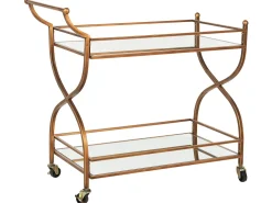 Carrinho De Cozinha Em Metal Dourado Larino