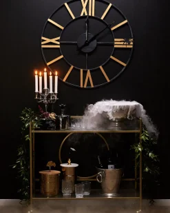 Carrinho De Cozinha Em Metal Dourado Com Tampo De Vidro Kerry