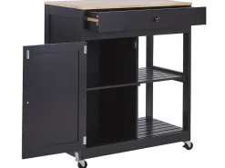 Carrinho De Cozinha Preto Trapani