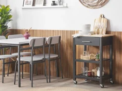 Carrinho De Cozinha Preto Hiuma