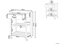 Carrinho De Cozinha Preto Hiuma