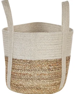 Cesta Em Juta Natural Creme E Branca Sonipat