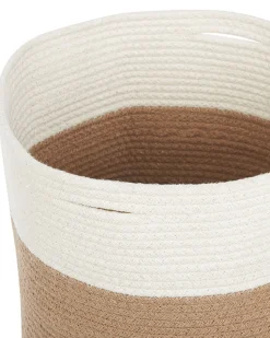 Cesto De Algodao Creme E Branco Ardesen