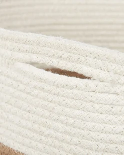 Cesto De Algodao Creme E Branco Ardesen