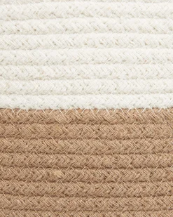 Cesto De Algodao Creme E Branco Ardesen