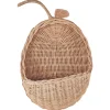 Cesto De Parede Em Forma De Maca Em Rattan Natural Makonde