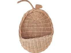 Cesto De Parede Em Forma De Maca Em Rattan Natural Makonde