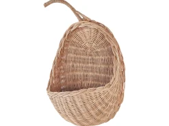 Cesto De Parede Em Forma De Maca Em Rattan Natural Makonde