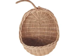 Cesto De Parede Em Forma De Maca Em Rattan Natural Makonde
