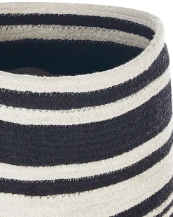 Cesto Em Algodao Branco E Preto Arrah