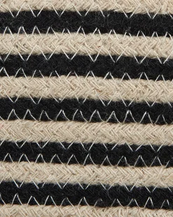 Cesto Em Algodao Creme E Preto Yerkoy