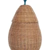 Cesto Em Forma De Pera Em Rattan Cor Natural Vagsoy