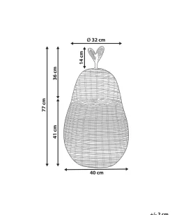 Cesto Em Forma De Pera Em Rattan Cor Natural Vagsoy