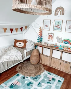 Cesto Em Forma De Pera Em Rattan Cor Natural Vagsoy