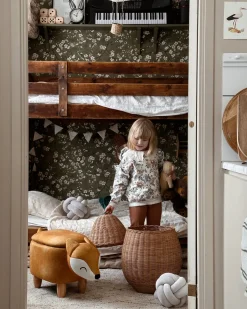 Cesto Em Forma De Pera Em Rattan Cor Natural Vagsoy