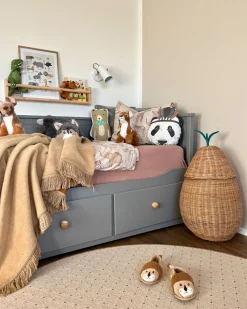 Cesto Em Forma De Pera Em Rattan Cor Natural Vagsoy