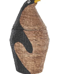Cesto Em Forma De Pinguim Em Fibra De Jacinto De Agua Cor Natural Hadzabe