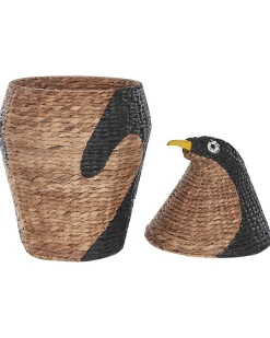 Cesto Em Forma De Pinguim Em Fibra De Jacinto De Agua Cor Natural Hadzabe