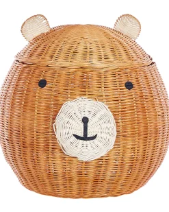 Cesto Em Forma De Urso Em Rattan Cor Natural Himba