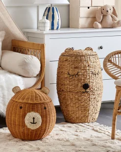 Cesto Em Forma De Urso Em Rattan Cor Natural Himba