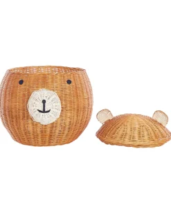 Cesto Em Forma De Urso Em Rattan Cor Natural Himba