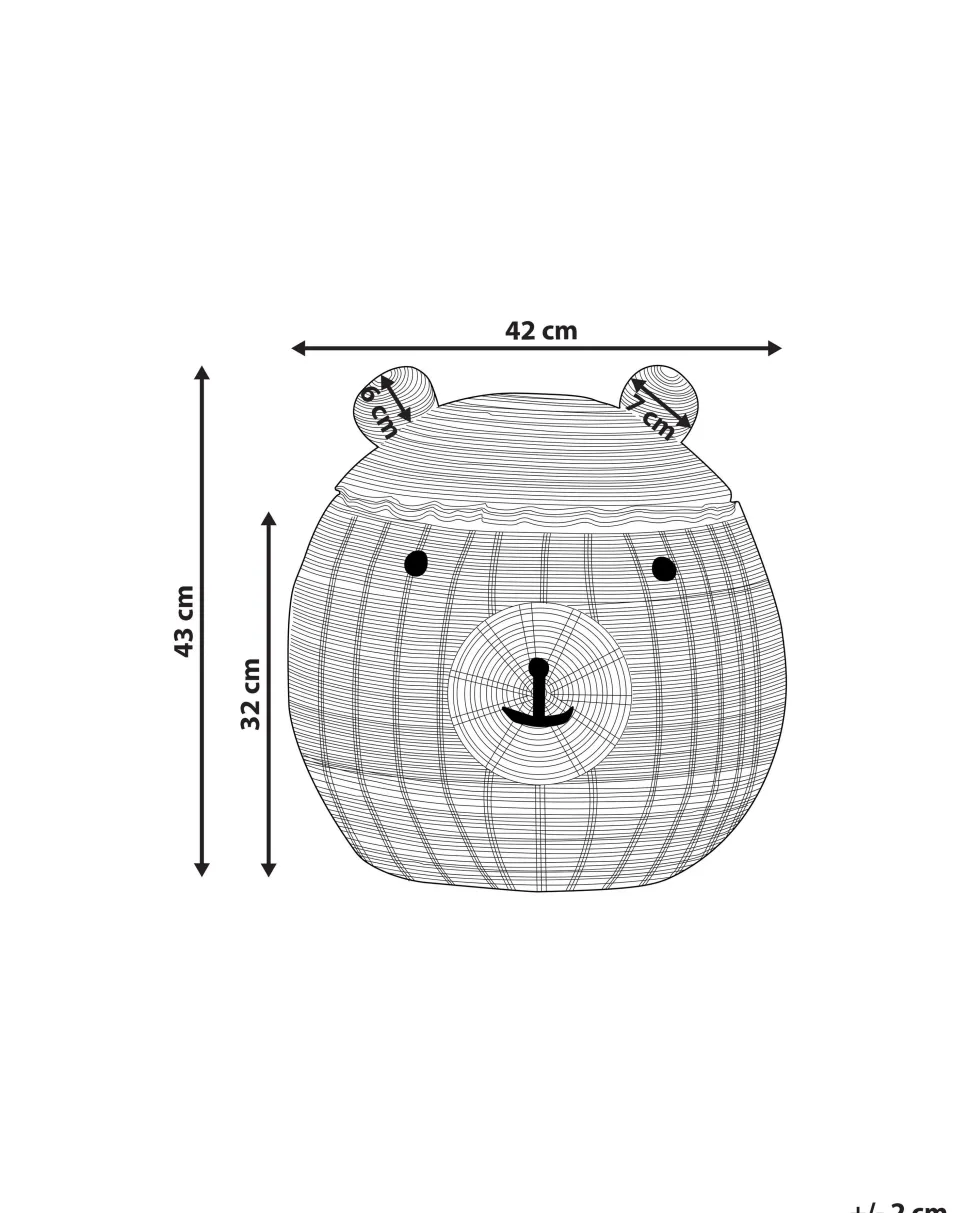 Cesto Em Forma De Urso Em Rattan Cor Natural Himba