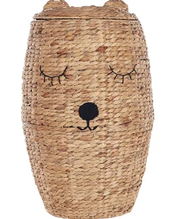 Cesto Em Forma De Urso Em Fibra De Jacinto De Agua Cor Natural Sambur