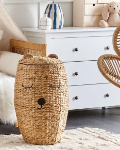 Cesto Em Forma De Urso Em Fibra De Jacinto De Agua Cor Natural Sambur