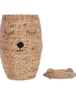 Cesto Em Forma De Urso Em Fibra De Jacinto De Agua Cor Natural Sambur