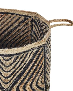 Cesto Em Juta Natural Creme E Preta Kolhapur