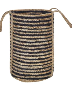 Cesto Em Juta Natural Creme E Preta Jhansi