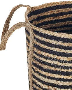 Cesto Em Juta Natural Creme E Preta Jhansi