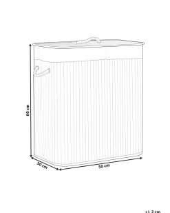 Cesto Em Madeira De Bambu Cinzenta 60 Cm Kandy