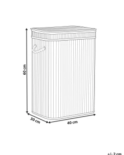 Cesto Em Madeira De Bambu Branca 60 Cm Kalutara