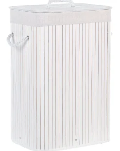 Cesto Em Madeira De Bambu Branca 60 Cm Komari