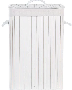 Cesto Em Madeira De Bambu Branca 60 Cm Komari