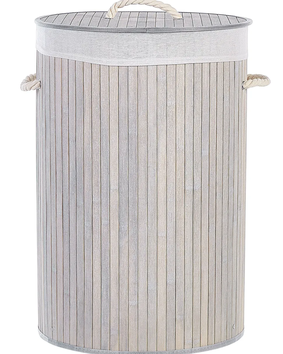 Cesto Em Madeira De Bambu Cinzenta 60 Cm Sannar