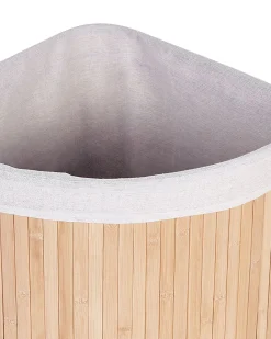 Cesto Em Madeira De Bambu Castanha Clara E Branca 60 Cm Matara