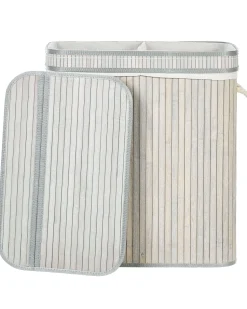 Cesto Em Madeira De Bambu Cinzenta 60 Cm Kalthota