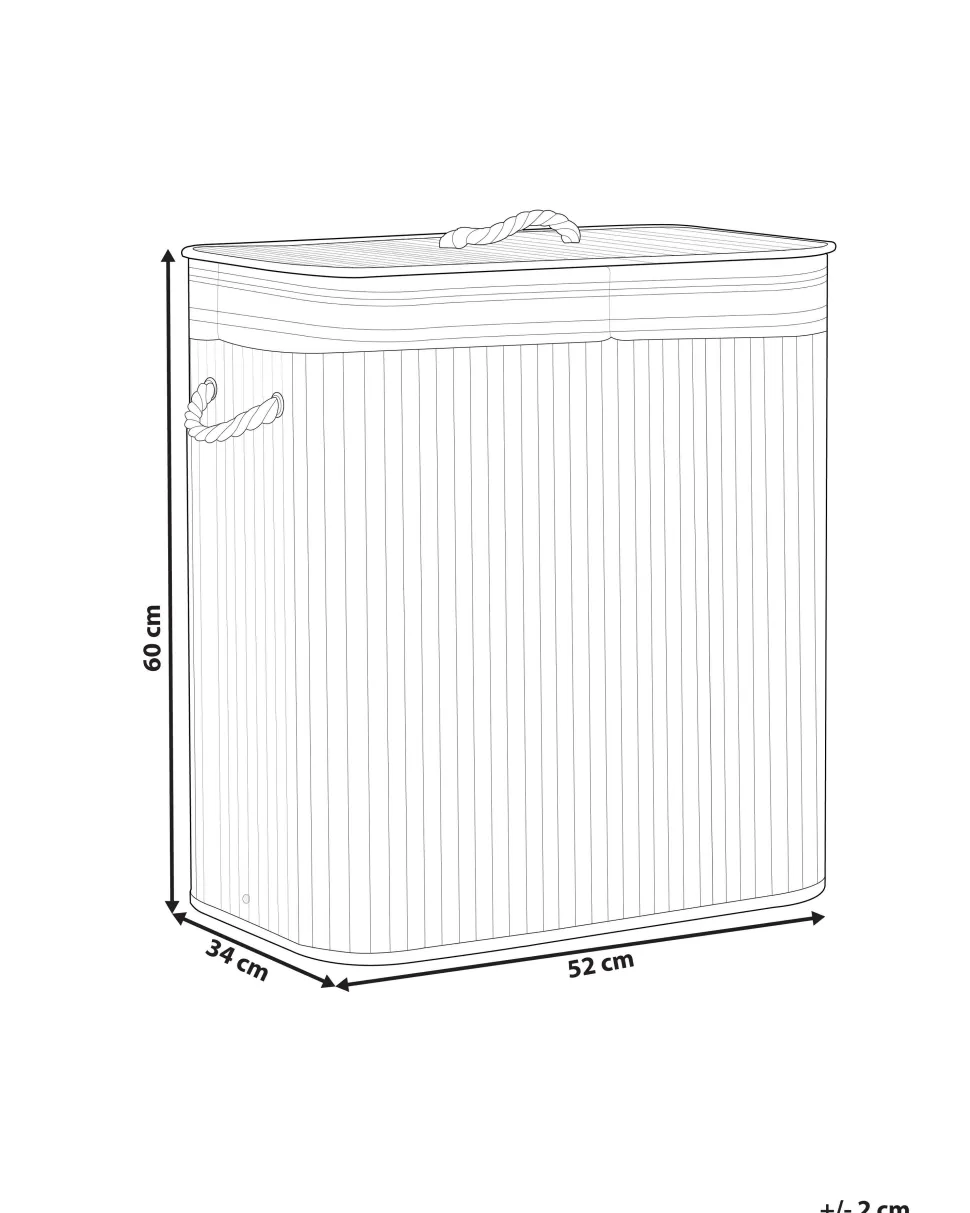 Cesto Em Madeira De Bambu Cinzenta 60 Cm Kalthota