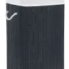 Cesto Em Madeira De Bambu Preta E Branca 60 Cm Komari