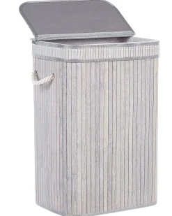 Cesto Em Madeira De Bambu Cinzenta 60 Cm Kalutara