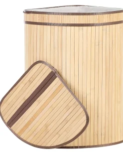 Cesto Em Madeira De Bambu Clara 60 Cm Badulla