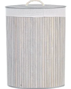 Cesto Em Madeira De Bambu Cinzenta Clara E Branca 60 Cm Matara