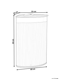 Cesto Em Madeira De Bambu Cinzenta Clara E Branca 60 Cm Matara