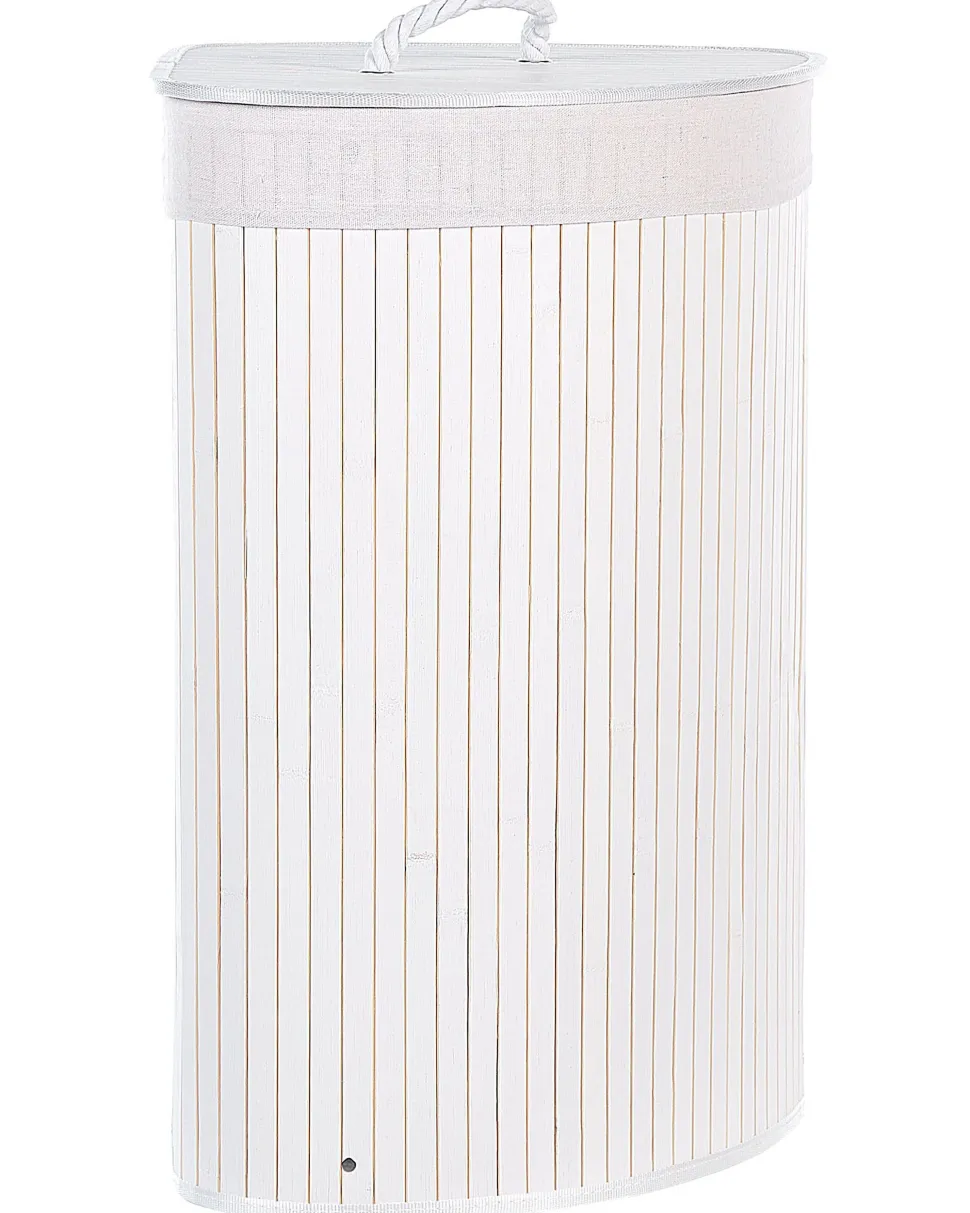 Cesto Em Madeira De Bambu Branca 60 Cm Matara