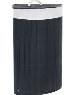 Cesto Em Madeira De Bambu Preta E Branca 60 Cm Matara