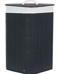 Cesto Em Madeira De Bambu Preta E Branca 60 Cm Matara