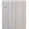 Cesto Em Madeira De Bambu Cinzenta Clara E Branca 60 Cm Komari