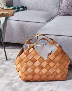 Cesto Em Madeira De Cor Natural Qara